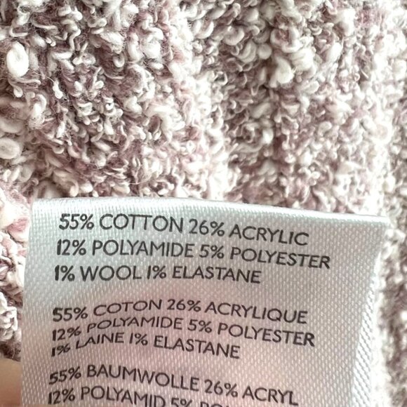 Free People Good Day Cropped Sweater Mauve Boucle Knit Size Small - Picture 10 of 13